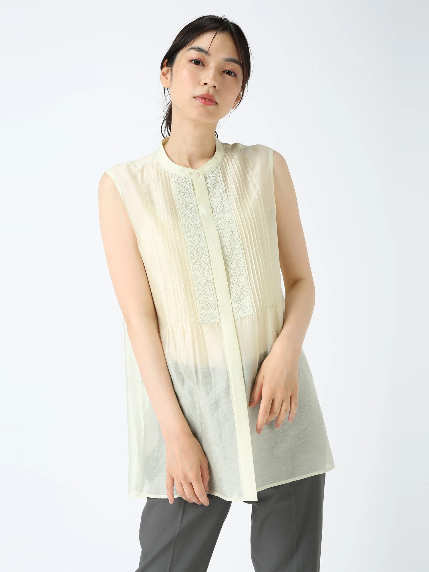 SALE 1/31(金)で終了】 シアークラフト ブラウス ノースリーブ シャツ  