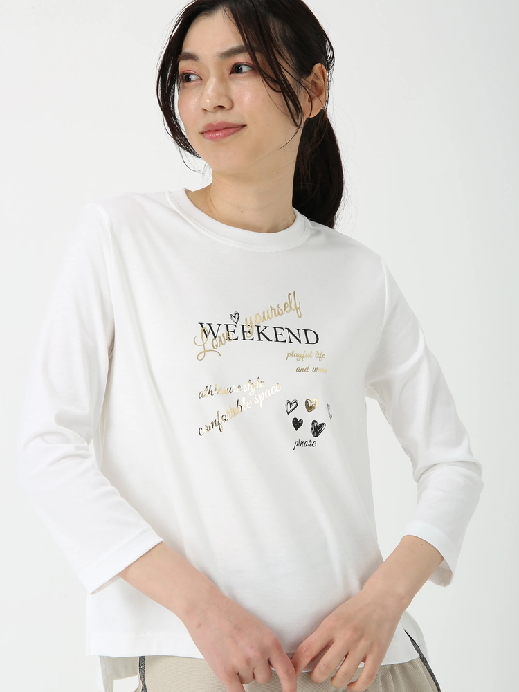 PINORE(ピノーレ) |ロゴカット ロンT Tシャツ PINORE WEEKEND