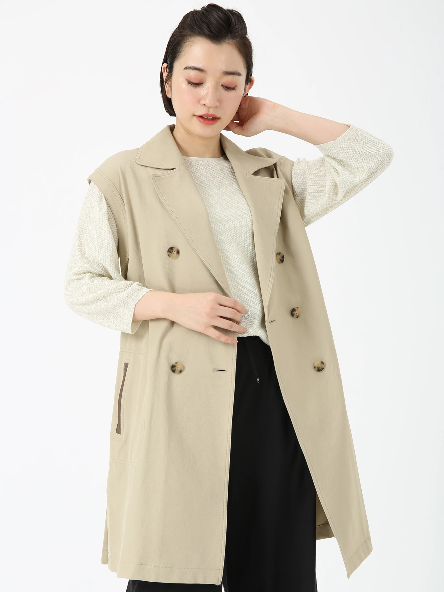 世界有名な 2WAY ストレッチ ジレ ベスト ｜ PINORE（ピノーレ）｜.K online トップス