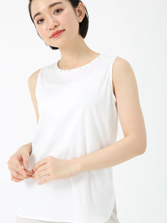 PINORE(ピノーレ) |【日本製】クリスタル カットソー ジレ ノースリーブ インナー