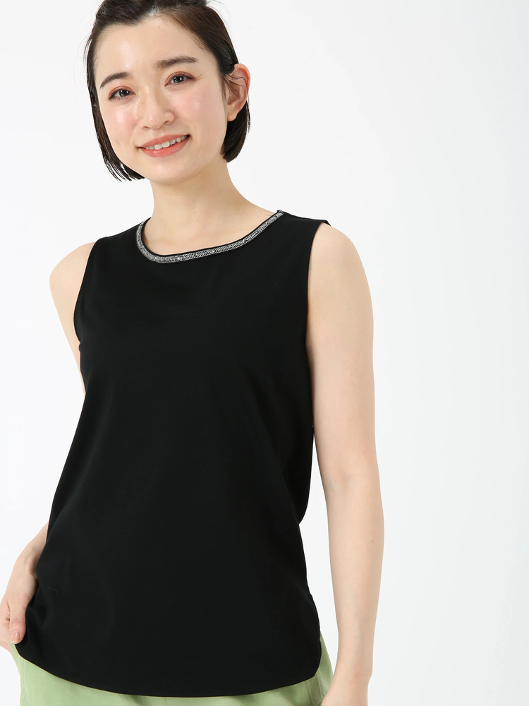 PINORE(ピノーレ) |【日本製】クリスタル カットソー ジレ ノースリーブ インナー
