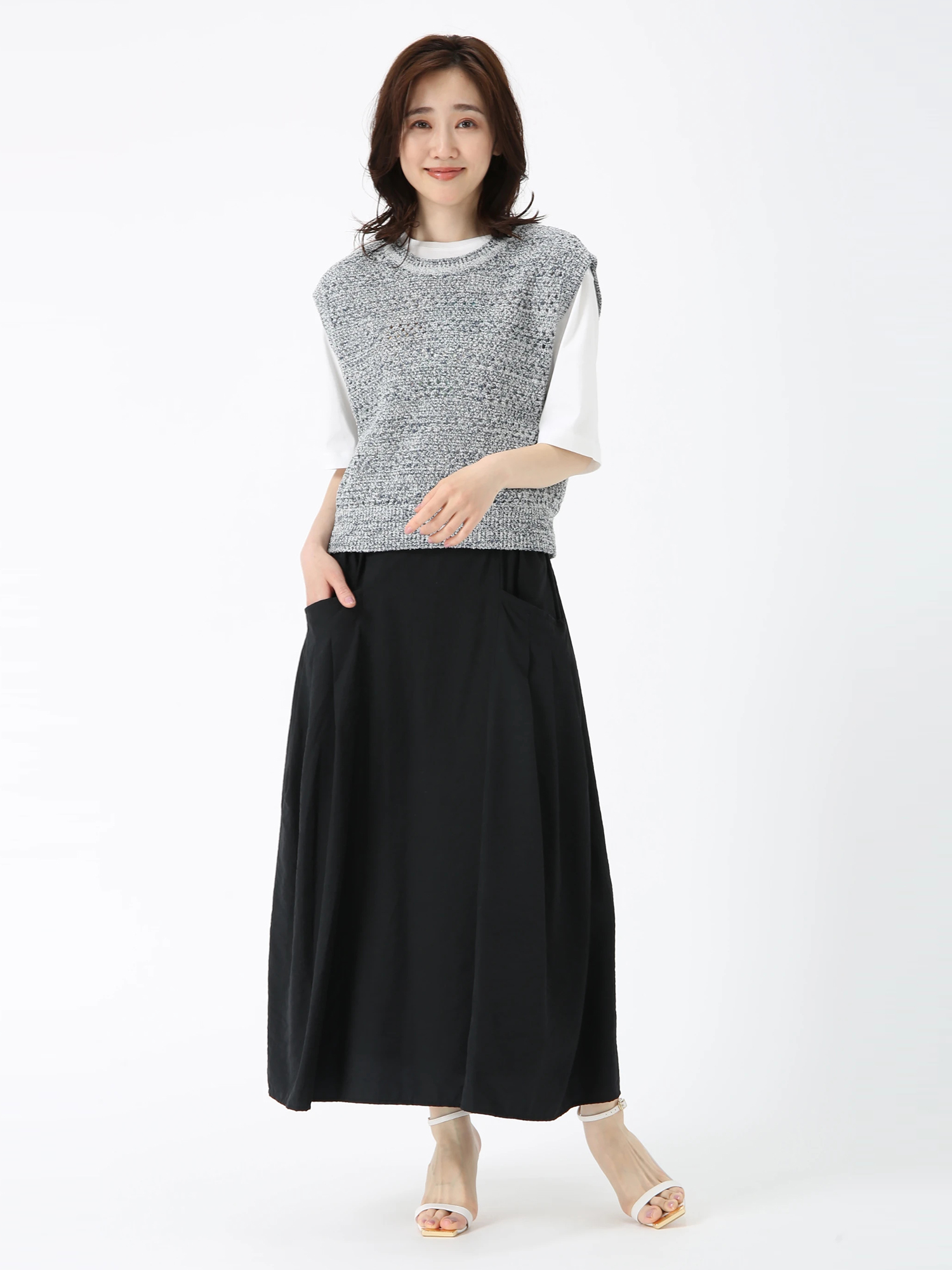 新品　PINORE ピノーレ　ロングスカート SALE 7/31(木)で終了】 ナイロン ワッシャー スカート ｜ PINORE