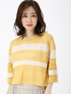 PINORE(ピノーレ) |ペーパー メッシュ セーター ニット