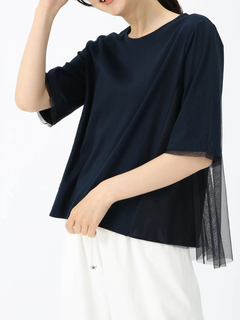 PINORE(ピノーレ) |【日本製】チュール コンビ Tシャツ カットソー
