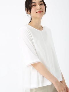 PINORE(ピノーレ) |【日本製】チュール コンビ Tシャツ カットソー