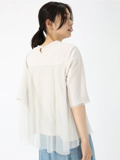 PINORE(ピノーレ) |【日本製】チュール コンビ Tシャツ カットソー