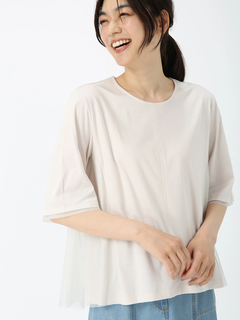 PINORE(ピノーレ) |【日本製】チュール コンビ Tシャツ カットソー