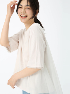 PINORE(ピノーレ) |【日本製】チュール コンビ Tシャツ カットソー