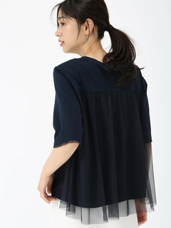 PINORE(ピノーレ) |【日本製】チュール コンビ Tシャツ カットソー