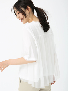 PINORE(ピノーレ) |【日本製】チュール コンビ Tシャツ カットソー
