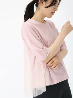 PINORE(ピノーレ) |【日本製】チュール コンビ Tシャツ カットソー