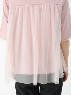 PINORE(ピノーレ) |【日本製】チュール コンビ Tシャツ カットソー