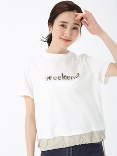 PINORE(ピノーレ) |ウィークエンド ロゴ カット Tシャツ PINORE WEEKEND