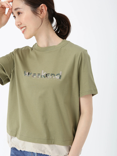 PINORE(ピノーレ) |ウィークエンド ロゴ カット Tシャツ PINORE WEEKEND