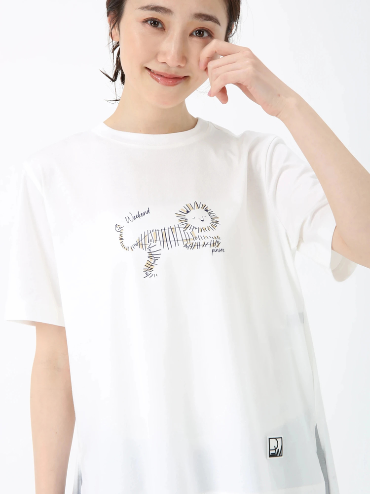 PINORE(ピノーレ) |モチーフ ロゴ カット Tシャツ キャラクター プリントT PINORE WEEKEND