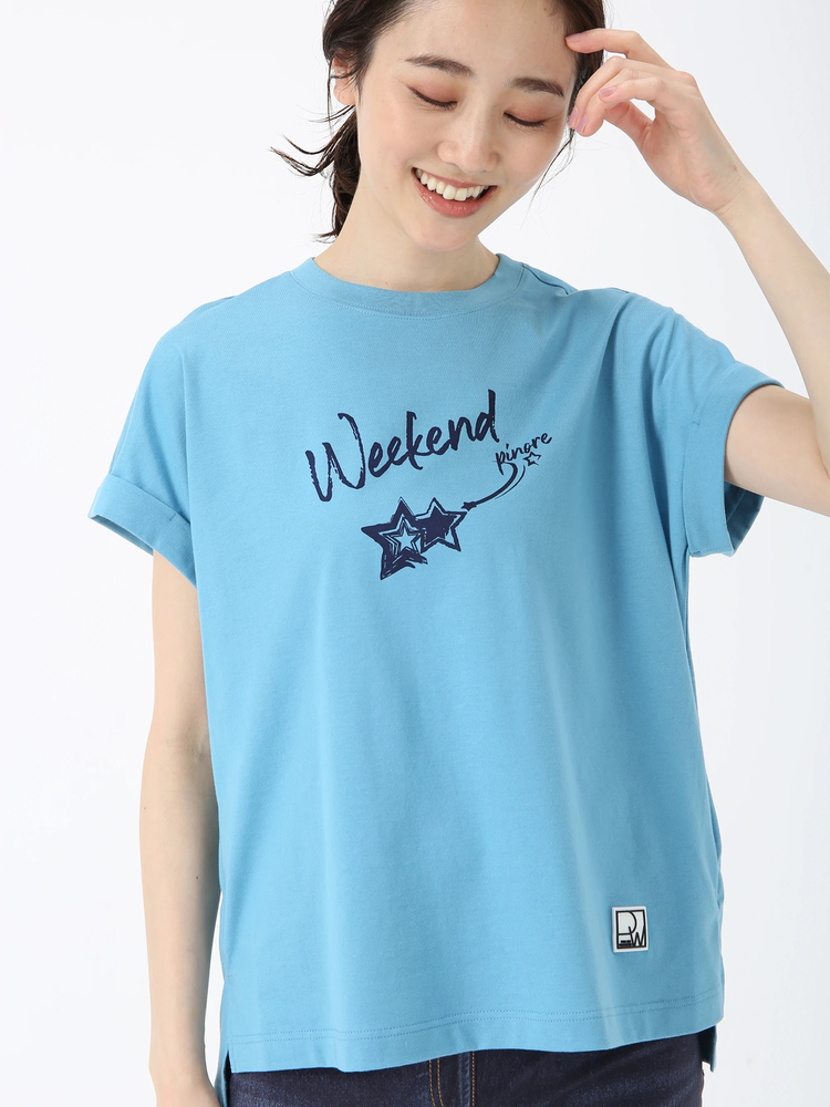 PINORE(ピノーレ) |ペイント プリント カット Tシャツ プリントT PINORE WEEKEND