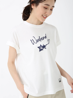 PINORE(ピノーレ) |ペイント プリント カット Tシャツ プリントT PINORE WEEKEND