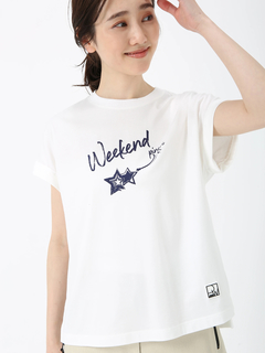 PINORE(ピノーレ) |ペイント プリント カット Tシャツ プリントT PINORE WEEKEND
