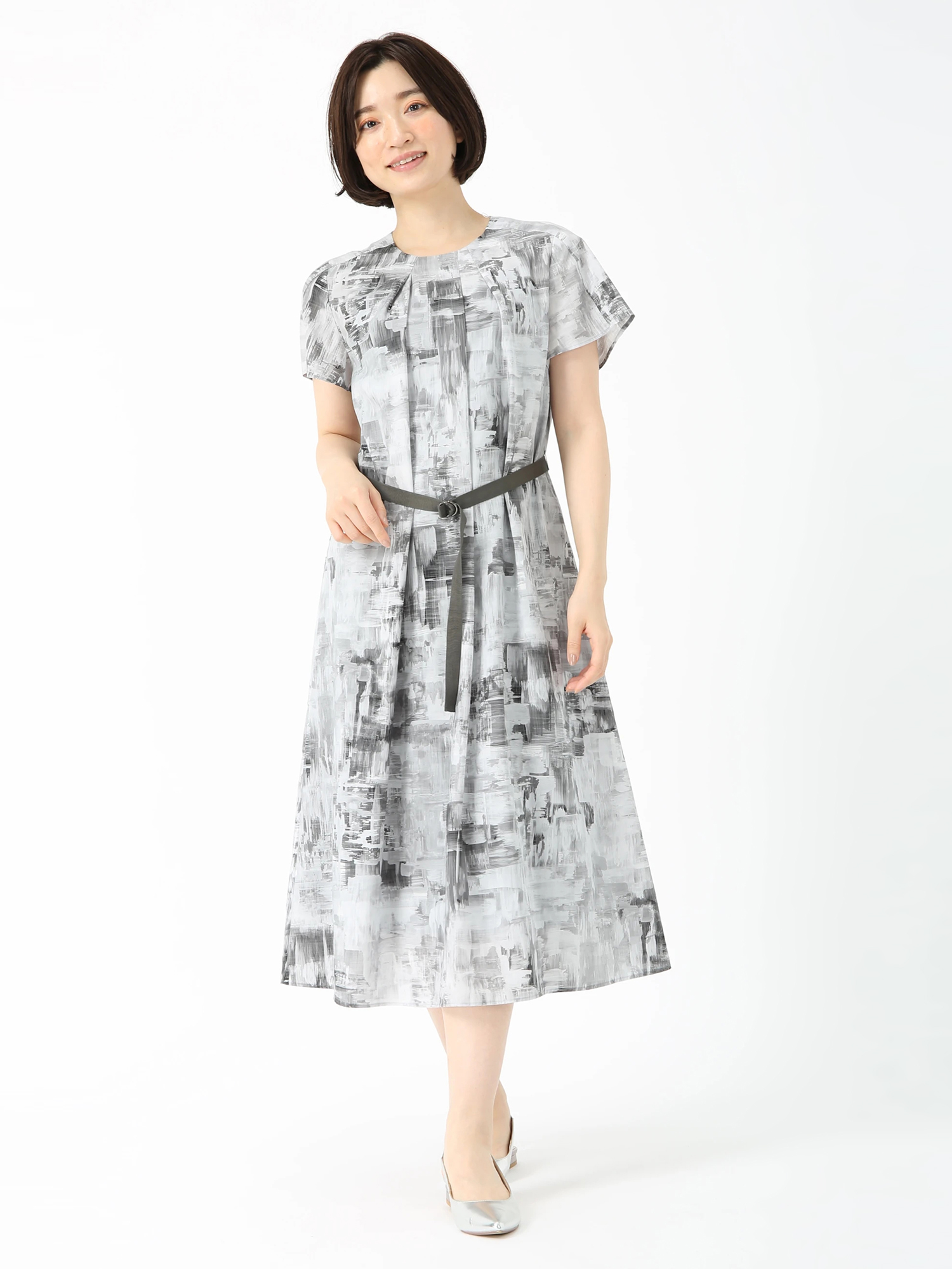 ブラッシュプリント ワンピース ドレス ｜ PINORE（ピノーレ