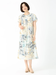 気まぐれSALE❣️ピノーレ　花柄七分袖チュニック 麻綿草花柄チュニック 475-02 Series | かぐらやONLINE SHOP