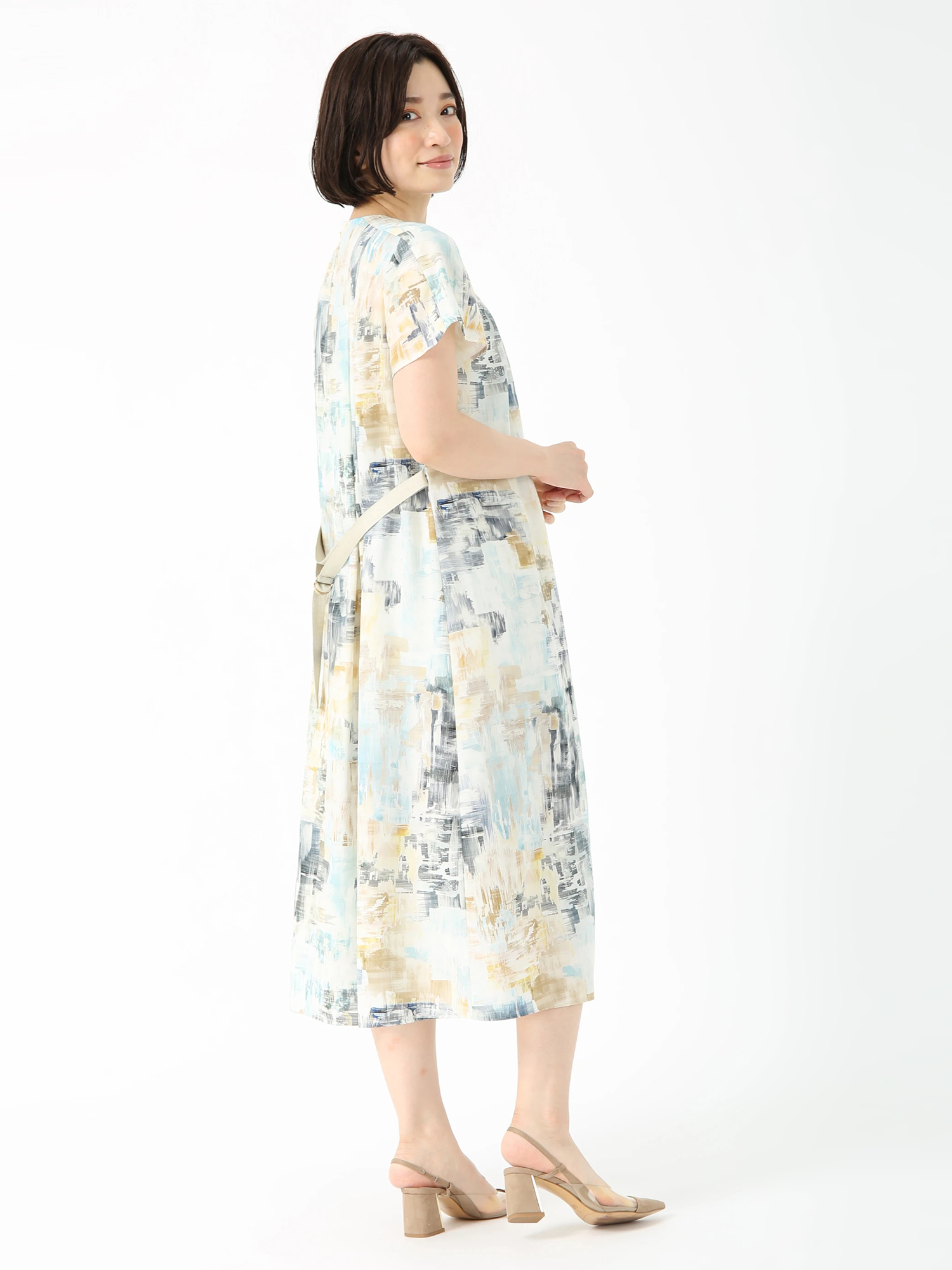 ブラッシュプリント ワンピース ドレス ｜ PINORE（ピノーレ）｜.K