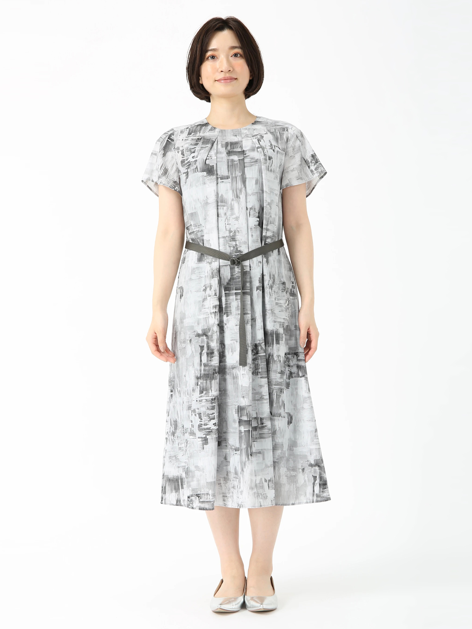 ブラッシュプリント ワンピース ドレス ｜ PINORE（ピノーレ）｜.K