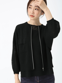 PINORE(ピノーレ) |シルリネコ ニット ブルゾン カーディガン