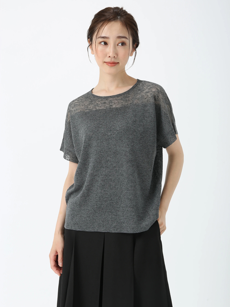 PINORE(ピノーレ) |シルリネコ ニットT Tシャツ