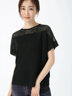 PINORE(ピノーレ) |シルリネコ ニットT Tシャツ