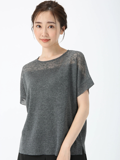 PINORE(ピノーレ) |シルリネコ ニットT Tシャツ