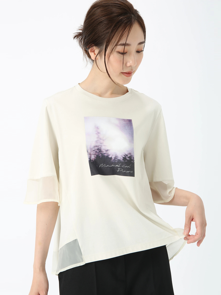 PINORE(ピノーレ) |ファインスムース デザイン Tシャツ カットソー