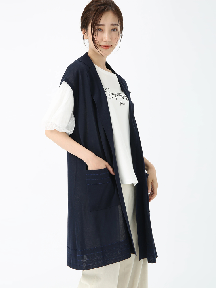 PINORE(ピノーレ) |ロハスニット ロング ジレ ベスト