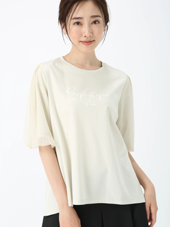 PINORE(ピノーレ) |バフスリーブ テクニカル カットソー Tシャツ