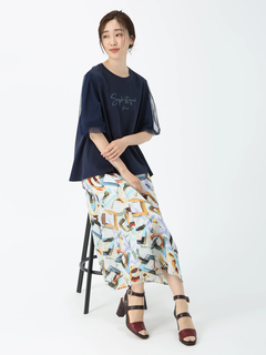 PINORE(ピノーレ) |バフスリーブ テクニカル カットソー Tシャツ