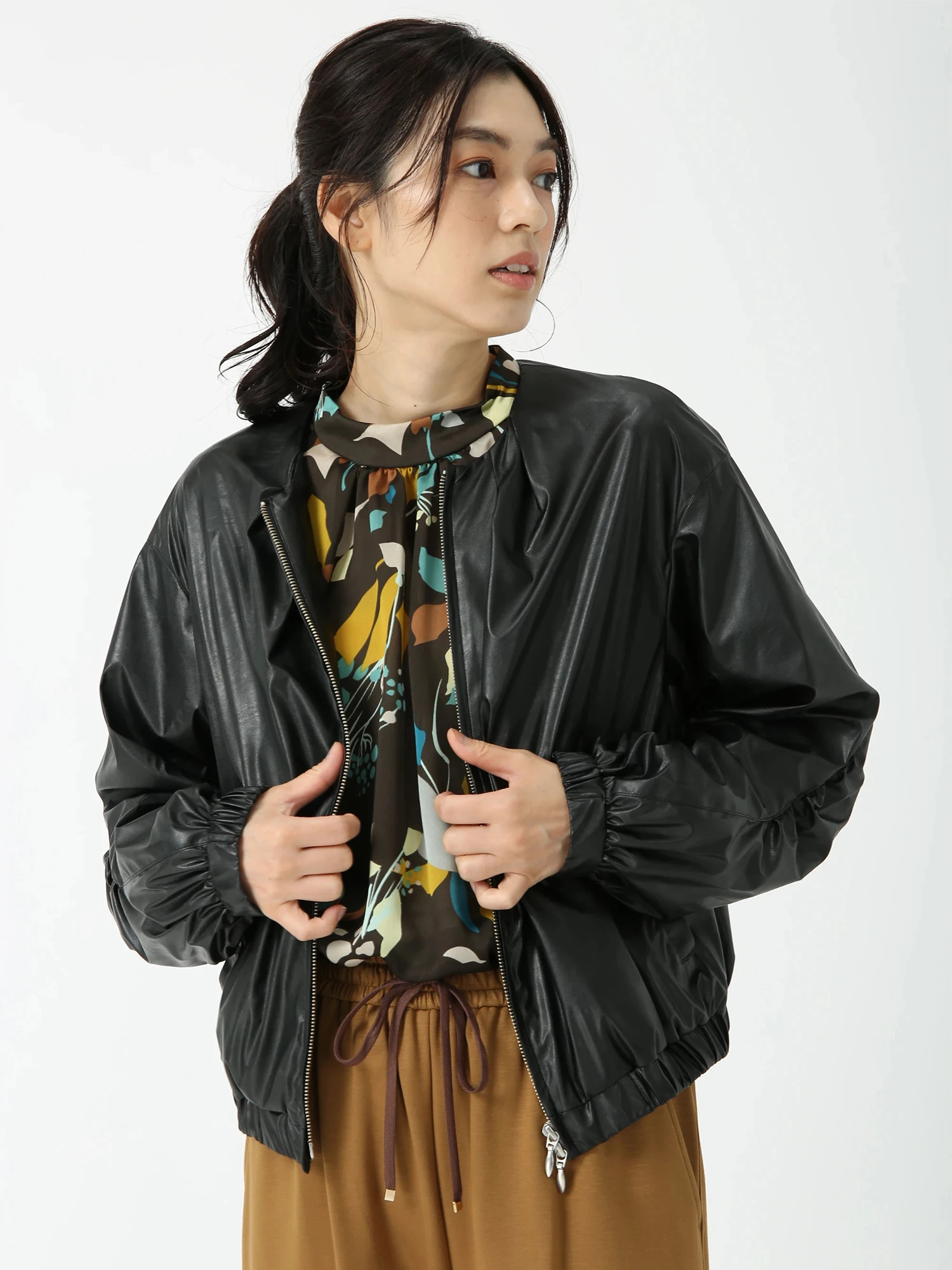 LEATHERTEX 合成皮革 ジャケット ブルゾン ｜ PINORE（ピノーレ）｜.K