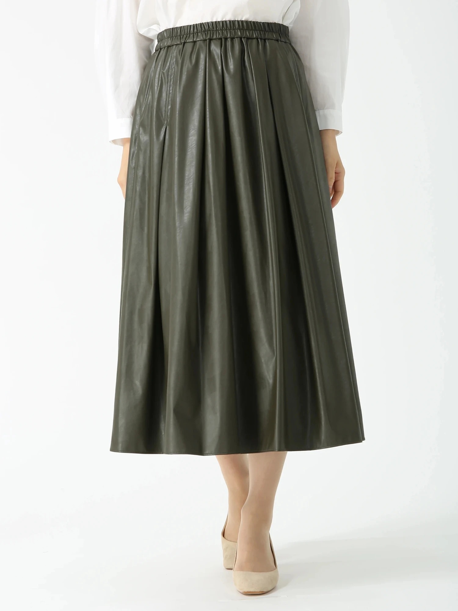 日本製】 LEATHERTEX 合成皮革 スカート ｜ PINORE（ピノーレ）｜.K
