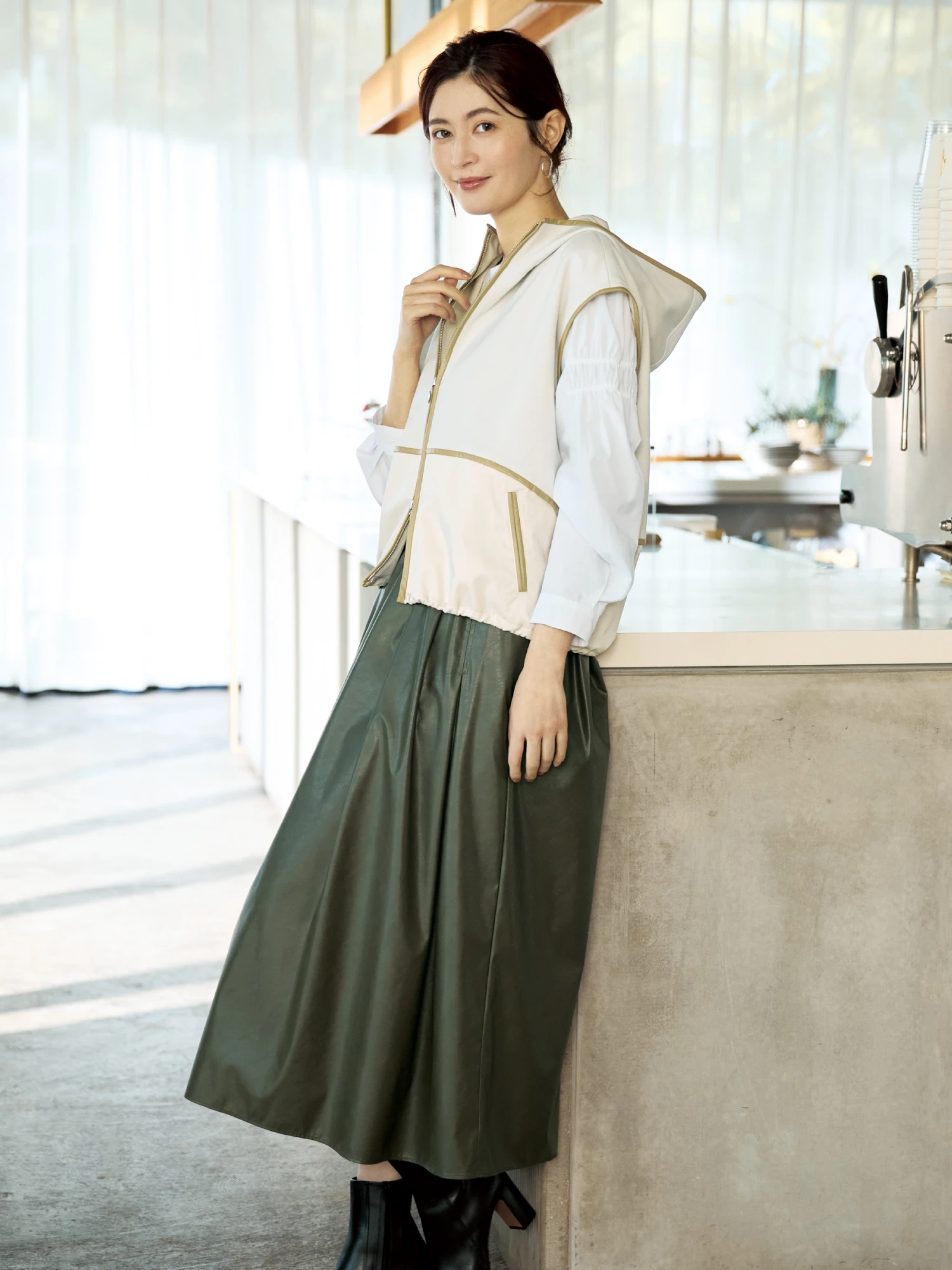 LEATHERTEX 合成皮革 スカート ｜ PINORE（ピノーレ）｜.K