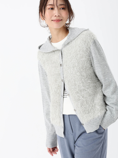 PINORE(ピノーレ) |フェザンヌ ニット フーデッド カーディガン