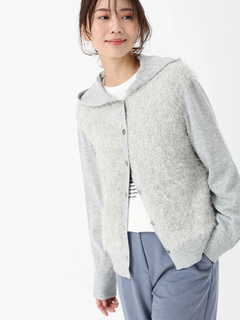 PINORE(ピノーレ) |フェザンヌ ニット フーデッド カーディガン