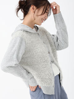 PINORE(ピノーレ) |フェザンヌ ニット フーデッド カーディガン