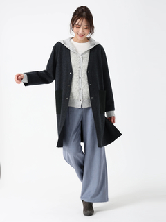 PINORE(ピノーレ) |フェザンヌ ニット フーデッド カーディガン