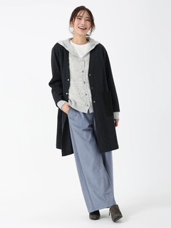 PINORE(ピノーレ) |フェザンヌ ニット フーデッド カーディガン