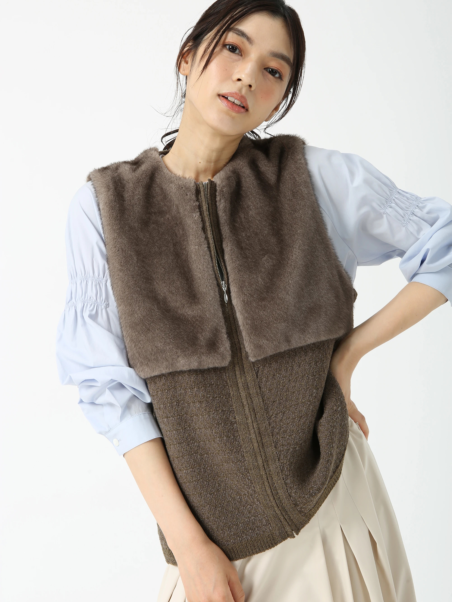 ミキシングファー ジレ ベスト ｜ PINORE（ピノーレ）｜.K online