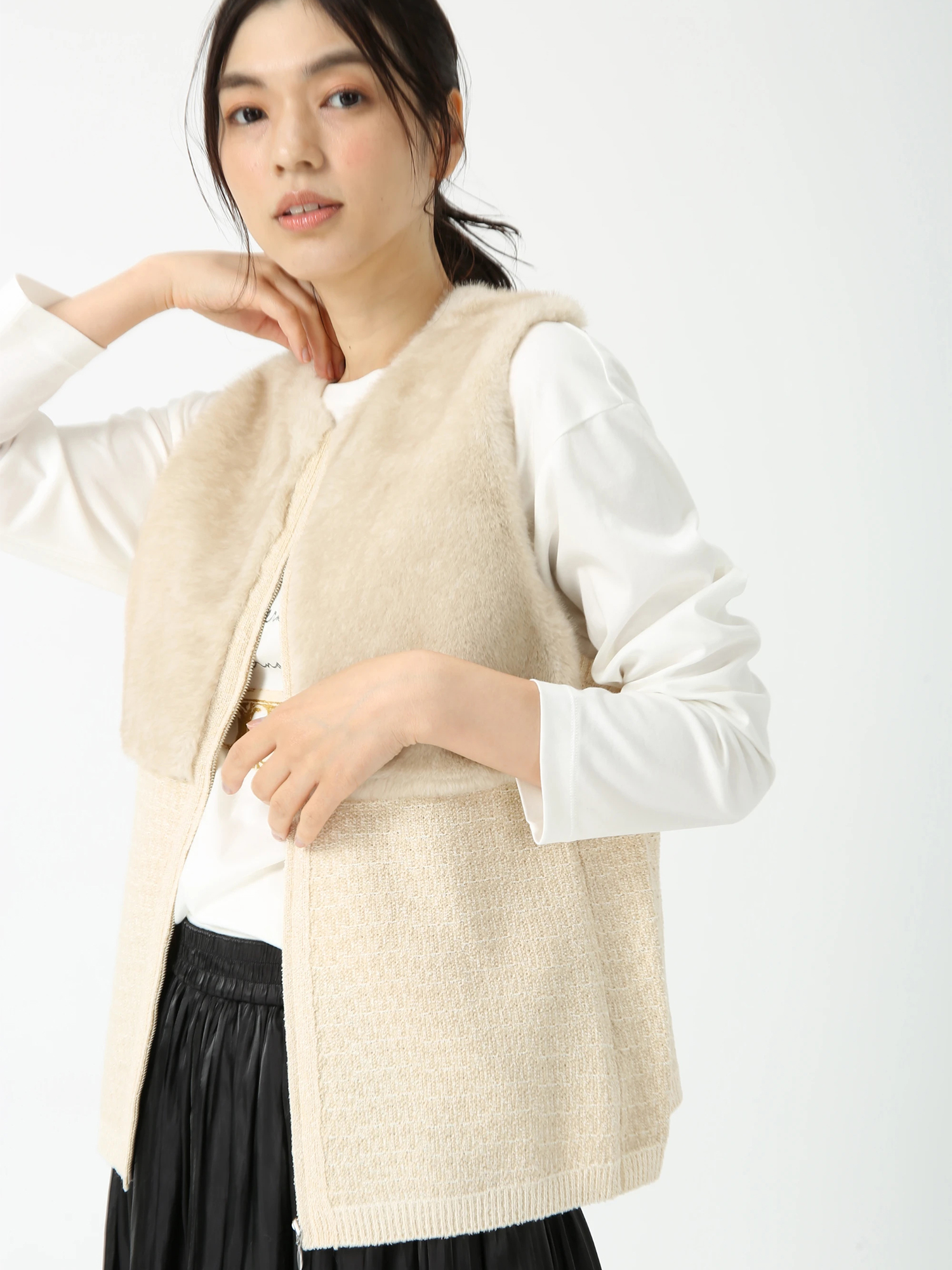 ミキシングファー ジレ ベスト ｜ PINORE（ピノーレ）｜.K online