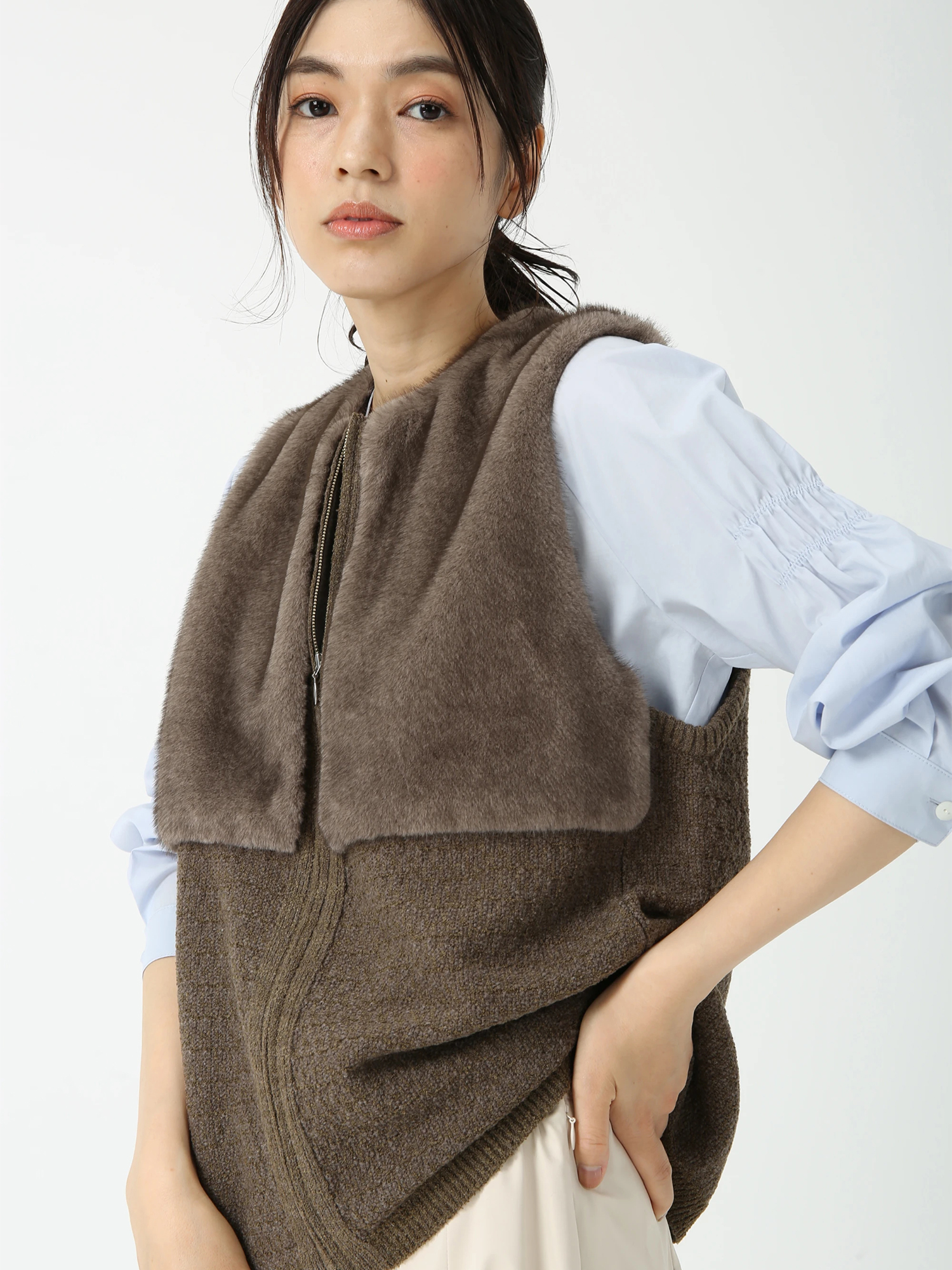 ミキシングファー ジレ ベスト ｜ PINORE（ピノーレ）｜.K online SALE