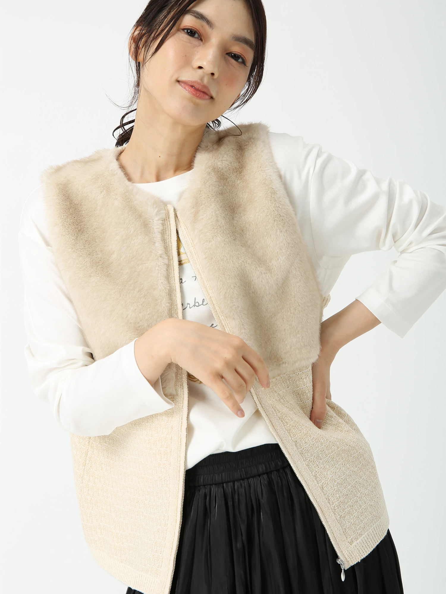 ミキシングファー ジレ ベスト ｜ PINORE（ピノーレ）｜.K online