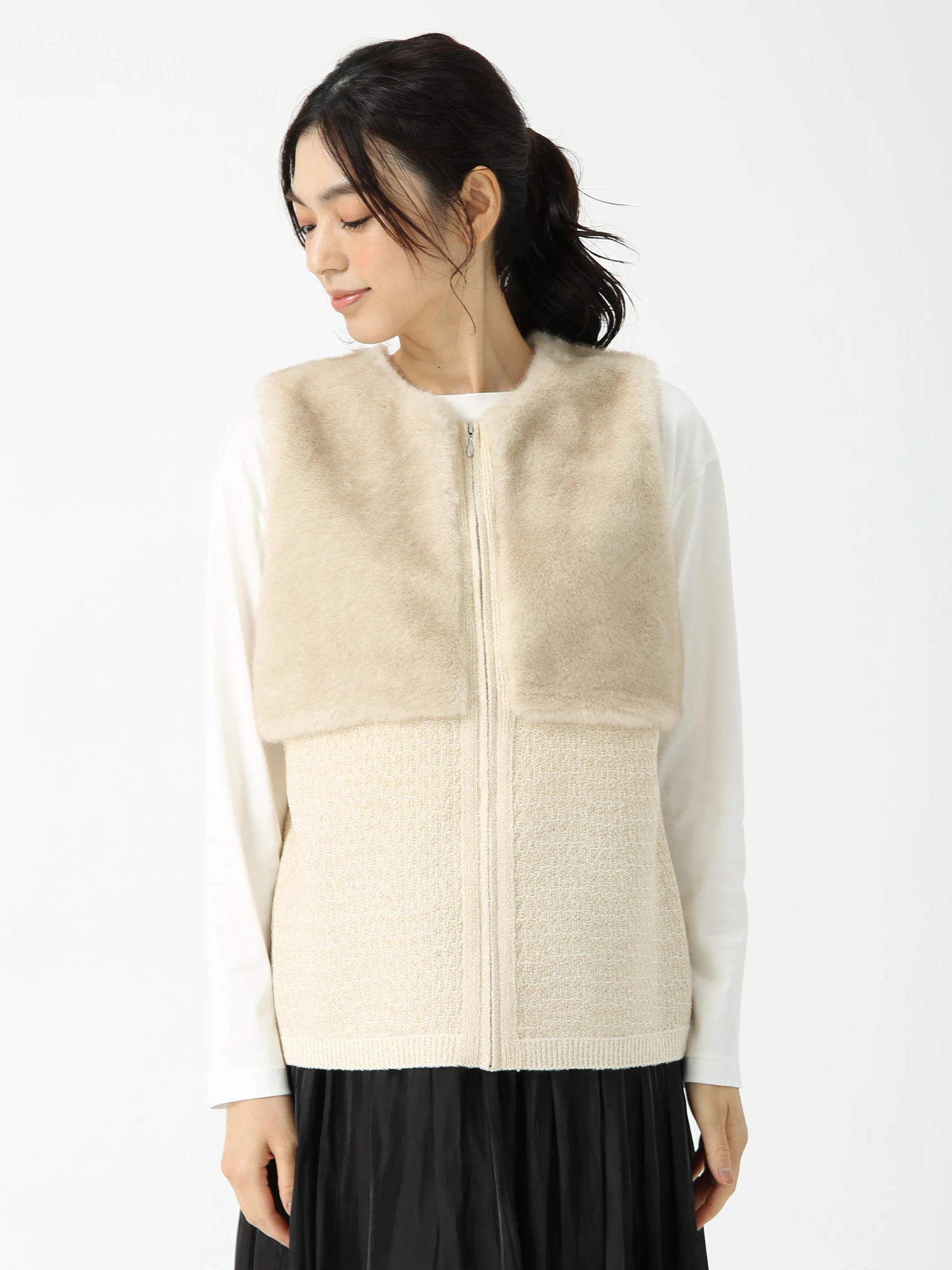 ミキシングファー ジレ ベスト ｜ PINORE（ピノーレ）｜.K online SALE