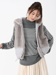 PINORE(ピノーレ) |コンビネーションキルト リバーシブル ジレ ベスト