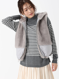 PINORE(ピノーレ) |コンビネーションキルト リバーシブル ジレ ベスト