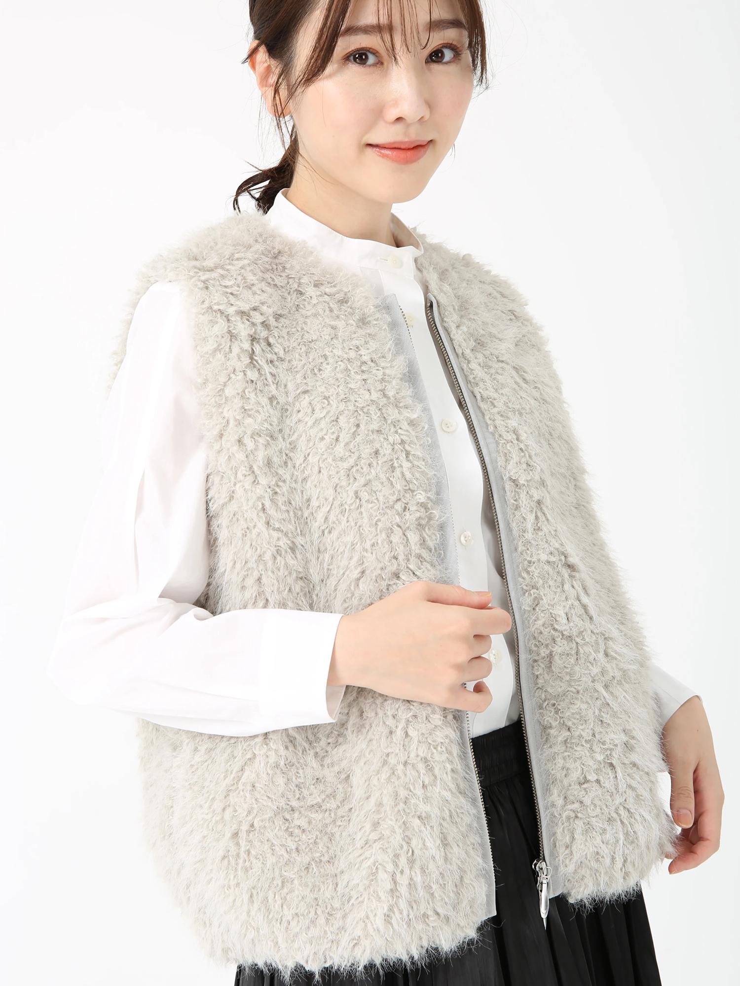 プレミアムファーゴート ジレ ベスト ｜ PINORE（ピノーレ）｜.K